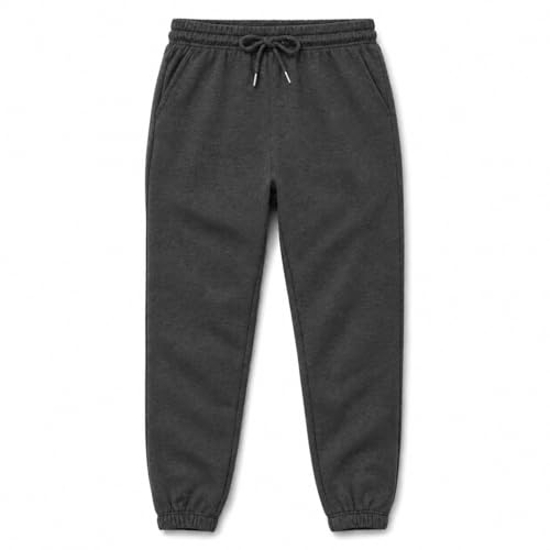 Barn skola joggingbyxor, sport fleece, jogging träningsoverall barn pojkar flickor skola joggingbyxor sport PE byxor barn sport gym kläder vardag, Grå, 7-8 År