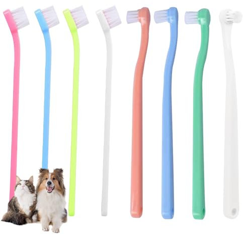 DEFIYEAR 8 PCS Dog & Cat Toothbrush, Soft Bristle Small Kitten Brush, Pet Oral Hygiene Teeth Brush, Micro Head Teeth Cleaning Brush Puppy Tiny Dog, Plaque and Tartar Removal Dental Care