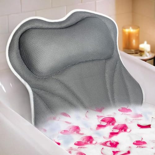Badewannenkissen mit Saugnäpfen, Badekissen Badewannenkissen Nacken & Nackenkissen Badewanne, Badekissen für Badewanne, Badewannen Kissen & Duschkissen Badewanne
