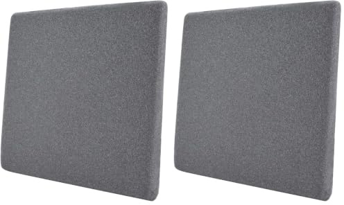 Amazon Basics Memory Foam Seat Cushion, Square Office Chair Cushion with Removable Cover, 37.6 x 38 x 3 cm, Grey (Pack of 2)