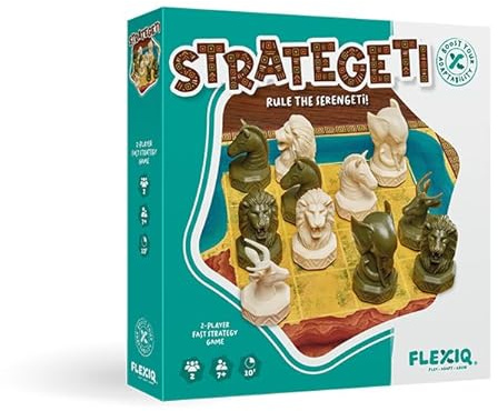 FlexiQ FXQ503 - Strategeti, Juego Familiar de Mesa de Estrategia para 2 Jugadores. Más 7 años