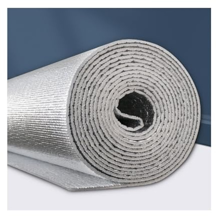 HUFIREHU Pellicola Riflettente Per Radiatore Foglio Isolante Doppio Strato Alluminio Bolle Pannelli Riflettori Radiatore Per Pareti Dei Termosifoni, Finestre Pavimenti(700cm/275.6in,2.5cm/0.98in)