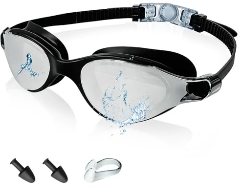 Rwuptg Swimming Goggles Adult Mens Boys Swimming Goggles Kids 6-14 Swim Goggle Kids with UV Protection, Clear Vision, No Leaking & Adjustable Silicone Strap