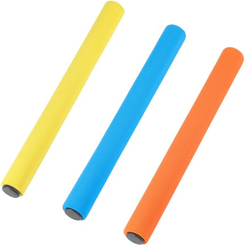 CREATCABIN 3 Unidad de Bastones de Relevo para Atletismo Colores Surtidos Bastones de Espuma para s de Relevo Ideales para Competiciones Deportivas Actividades Físicas Al Aire Libre Equipo 30.5×3 cm