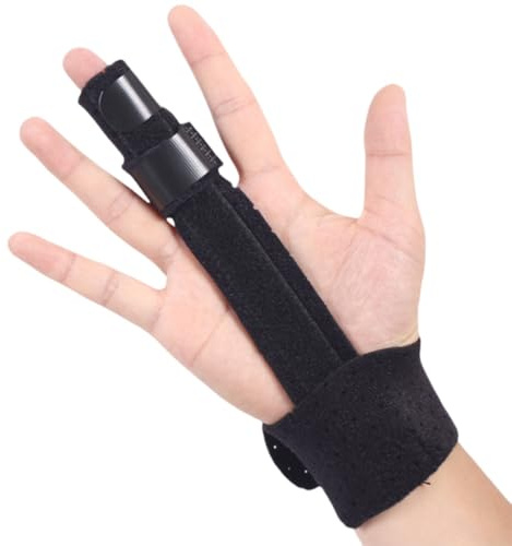 BDEPSTR Attelle Doigt, Attelle Pouce, Bandage de Soutien pour Doigt, Bandage pour Main, Redressement, Traitement D'Immobilisation pour Entorses, Gauche et Droite(A)