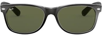 Ray-Ban Unisex New Wayfarer Sunglasses, Black and Transparent, 52 mm UK