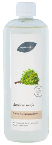 Saunabedarf Schneider Sauna Aufguss Konzentrat - Russische Banja, wohltuender Saunaaufguss & langanhaltendes Dufterlebnis mit naturreinen, ätherischen Öle, 1000ml