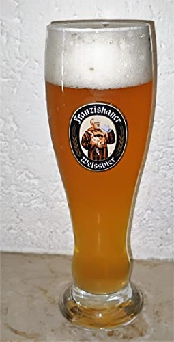 AngiesStrickZauber Vaso de cerveza blanca/vasos de cerveza/vidrio/cerveza blanca/vaso de trigo/0,5 litros/franciscano