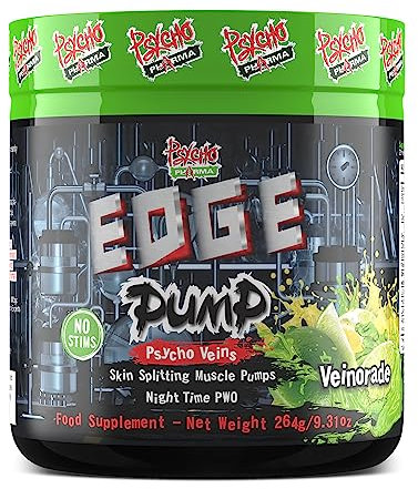 Pump it up. Pump it Way up! Psycho Pharma’s Edge Pump Contains an All-Star Combination of The Most up to Date Effective Nitric Oxide boosters (Veinorade)