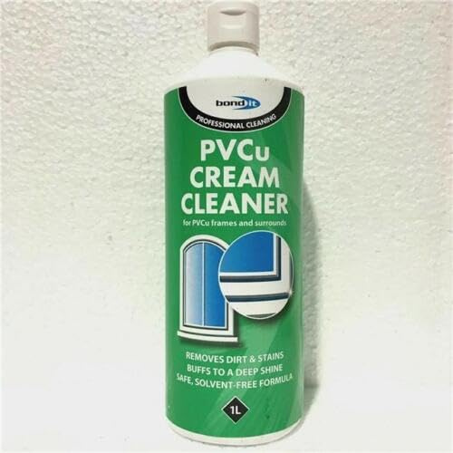 Bond It Solvent Free Cream Cleaner PVCU PVC UPVC Window Door Frame Restorer Conservatory Plastic Rid Dirt Grime White Fascias 1 Litre
