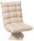 HOMCOM Fauteuil Relax Fauteuil Salon Design capitonné Inclinaison Dossier réglable pivotant 360° revêtement Lin Beige