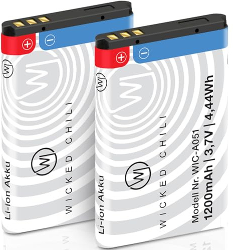Wicked Chili 2X Akku kompatibel mit AVM Fritz!Fon X6 / Fritzfon Telefon Zusatzakku, Extended Ersatz-Akku, Batterie für original AVM Fritz Fon 312BAT030 (1200 mAh Li-Ion)