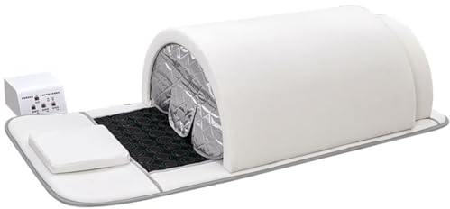 GJBMXSM Sauna a Cupola a Infrarossi,Funzione Emf Quasi Zero,1200 W,Sauna Portatile per Casa con Pietre di Giada Terapeutiche,Luce a Fotoni a Infrarossi,Tenda a Vapore per Lettino Massaggio,White
