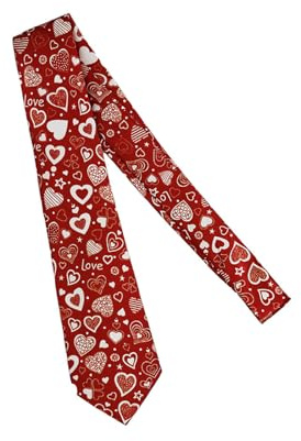 Cexiakong Corbata de San Valentín para hombre Corbata estrecha Love Heart Skinny Talla única Corbata de seda Clásica Negocios Boda Novio Banquete etc. Fiesta