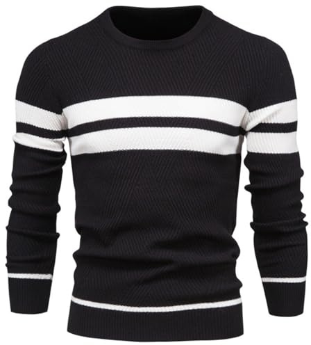 Maglioni per Uomo Pullover a Maglia Maglioncino Girocollo Sweater a Maniche Lunghe Felpa Uomo Senza Cappuccio Premium Basic Sportivo Casual Senza Zip Moda per l'inverno