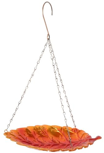NUOBESTY Comedero Colgante para Pájaros de Metal Forma de Dispensador de Comida para Aves de Jardín y Balcón Resistente y Decorativo para Exteriores