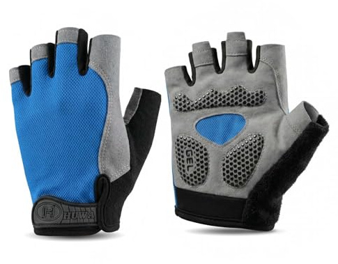 Eclove Gant Velo Enfant Demi-Doigts, Gants de Cyclisme Respirants et Antidérapants pour Filles et Garçons, Mitaine Enfant Antichoc pour VTT, Scooter, BMX, Patinage et Sports de Plein Air