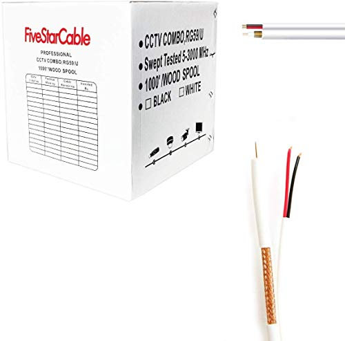 FiveStarCable ETL Litsted RG59 Siamese 1000 ft. Coaxial CCTV Cable - Combo 20 AWG RG59 + 18/2 18AWG Power