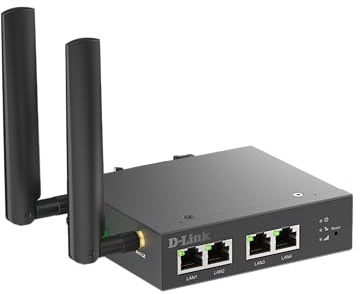 D-Link DWM-314-T Router Modem 4G Multi-Connect – Industriale LTE Cat.4, 150 Mbps Download, 4 Porte Fast Ethernet, Sicurezza VPN, Plug & Play, Gestione Remota, Montaggio a Guida DIN/Muro