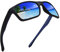 JIM HALO Polarizadas Deportivas Gafas de Sol de Espejo Wrap Alrededor Conducir Pescar Hombre Mujer(Negro/Azul Espejo)