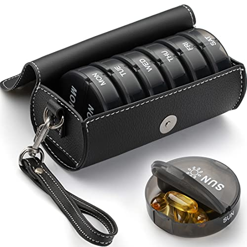 Pilulier Semainier,Pilulier 7Jours Dose 2 fois par jour,Semainier Medicament 7 Jours 14 Compartiments,Matériaux Sans Bisphénol A et Sûrs,Pour les Huiles de Poisson,les Vitamines