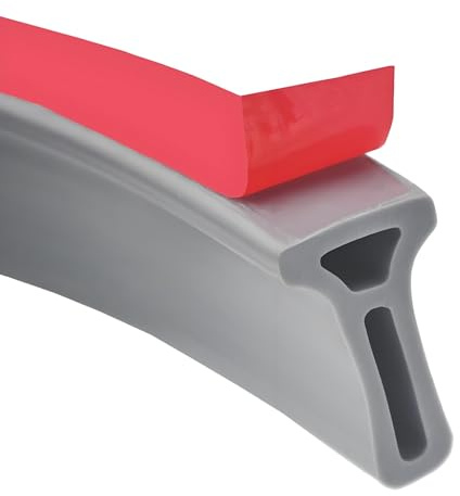 AGSYFFD Selbstklebend Schwallschutzleiste, Silikon Dusche Faltbar Wassersperre Duschschwelle für Nass, Wasserdichte Trennschwelle für Dusche, Bad, Küche einfache Installation (Grau 1m)