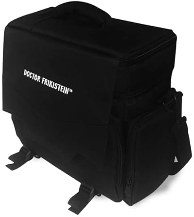 Doctor Frikistein RPG-Bag | Tasche zum SCHÜTZEN und TRANSPORTIEREN Rollenspiele und Brettspiele | Fach für MINIATUREN | 10 mm POLSTERUNG, Griff, Gurt, Taschen, Mattenhaltegurte