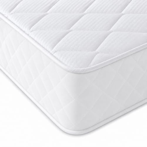 eXtreme comfort ltd Diamond Essential White King Size Mattress | Bonnel Spring, Soft Comfort Support, Vacuum Packed, White, 5ft x 6ft6 (150 x 200 x 18cm)