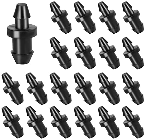 AIEX 100 Piezas Tapones de Riego por Goteo, 6mm Tapones para Manguera de Riego por Goteo Riego por Goteo Accesorios para el Hogar Jardín Césped (Negro)