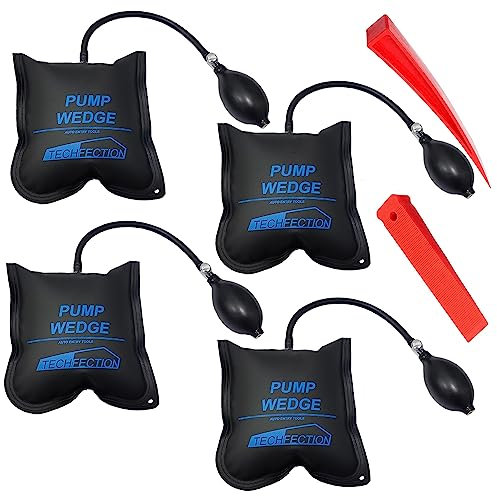 4pcs Cojines de Montaje Cuña del Aire Barra de Palanca inflable Air Pump Wedge Bomba De Aire Cuña Carga de Hasta 300kg para la Instalación Ventana de la puerta del hogar y Reparación de Automóviles
