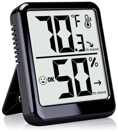 Ayawiss Room Thermometer Indoor Hygrometer Humidity Meter Gauge Digital Temperature and Humidity Sensor Monitor for Home Office House Pets Plants - AAA Battery Included