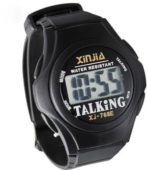 Genérico Orologio da polso parlante - Voce in spagnolo - Disabilità visiva - Invidenti - Anziani - Nero, Nero , Classico