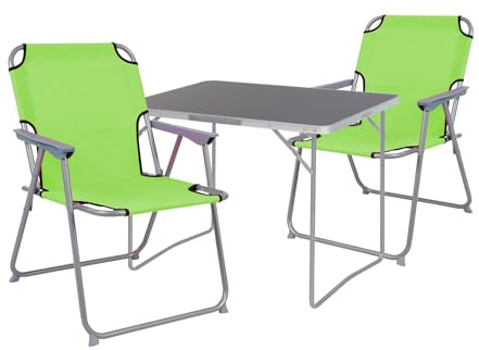 Mojawo 3er Set Outdoor Möbel Campingmöbel Set Oxford Bezug Outdoor Camping Stuhl Aluminium Tisch klappbar