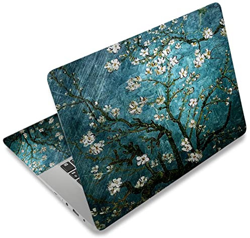 Mibbxea 15-15,6 Zoll Laptop Skin Sticker, Wiederverwendbare Vinyl Aufkleber für 13 13,3 14 15,4 Zoll Laptops & Netbooks, Dekorative, Kratzfest, Staubdicht, Wasserdicht (006 Aprikosenblütenbaum)