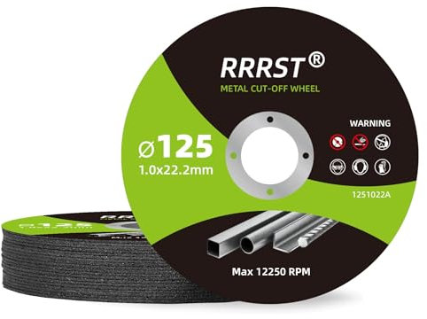 RRRST Disque à Tronçonner 125 Metal 1mm Extra Fin, 20 Pièces Flexible Disque Découpe Pour Meuleuse D'angle, Pour Métal, Acier Inox, Acier, Fer, Aluminium, Tôle, Tube D'acier