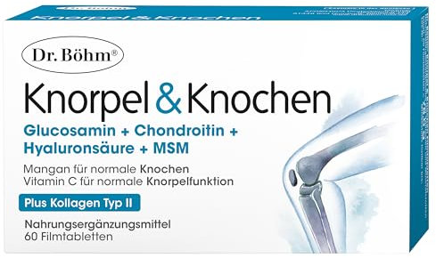 Dr. Böhm Knorpel & Knochen: Zur Unterstützung für Knorpel und Knochen, Nährstoff-Kombination mit Vitamin C und D, 60 Filmtabletten