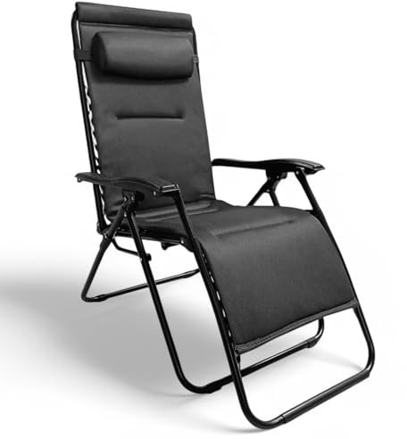 Pincho Tumbona Jardin Exterior, Sillon Gravedad Cero Acolchado, Sillones Plegables, Hamaca, Silla Jardin Exterior, Terraza, Camping, Acero Ligero.