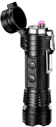 Plasma Ckh912 Lampe torche LED coupe-vent rechargeable USB de type C pour kits d'urgence, camping, randonnée, plein air, équipement Ckh912 (noir, 10 cm)