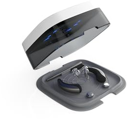 flow-med dry-turbo cd 2.1 UV - Secador de Audífonos - También para Audífonos Recargables - Luz LED UV - Ventilador Eficiente - Secado en 30 Minutos - Dispositivo Médico - Parada Automática - USB-C