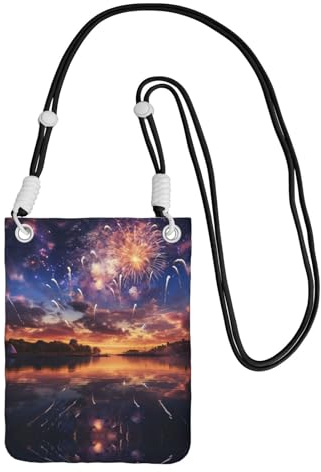 BOXILTD Förtrollande fyrverkerier telefonväska crossbody – mobiltelefon crossbody-väska med justerbar rem för daglig användning och pendling