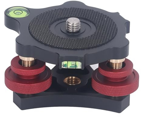 Keenso Kamera Stativhuvud Nivelleringsbas 3 Bubble Level Triple Wheel Leveler Aluminiumlegering Material för Makro Panoramafotografering Lämplig för Tung Utrustning