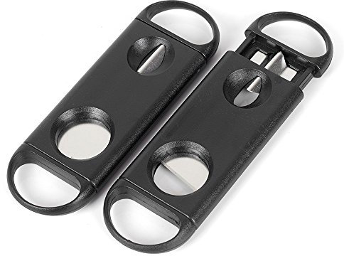 2pcs nero in acciaio inox doppia lama taglio a V e cerchio regolare