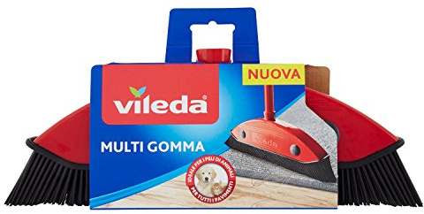Vileda 159821 - Escoba multiusos para pelo de animal y cabello, color rojo y negro