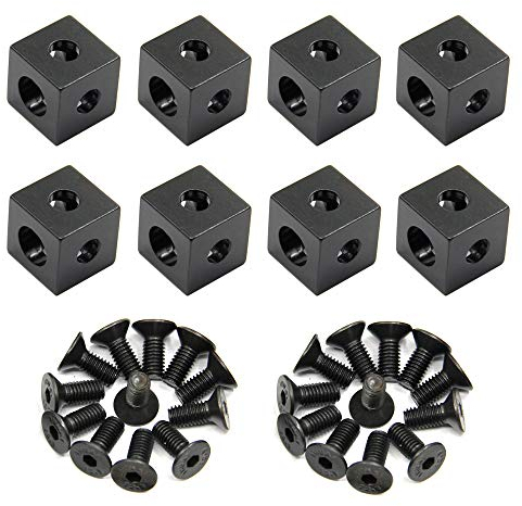 Befenybay 8PCS Schwarzer Eckhalterungswürfel (20x20x20mm) für Aluminium-Extrusionsprofil 2020 mit 6 mm Schlitz (Würfelecke-8PCS)