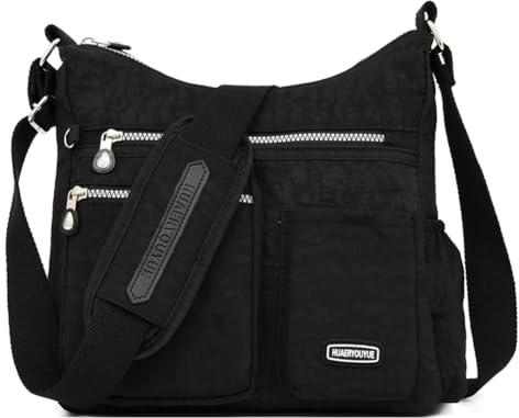 Estwell Womens Cross Body Bag Multi Pockets Shoulder Bag Handbag Ladies Fashion Waterproof Nylon Large Messenger Bag for Travel Shopping Work