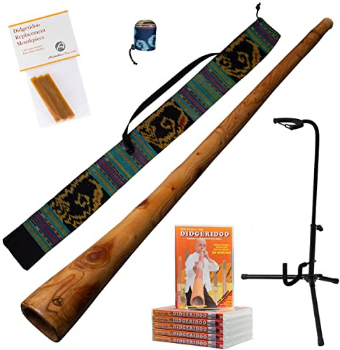Australian Treasures - Didgeridoo Mahogany PRO-series 58'' including ikat bag, DVD, beeswax, protective cover mouthpiece, didgeridoo stand