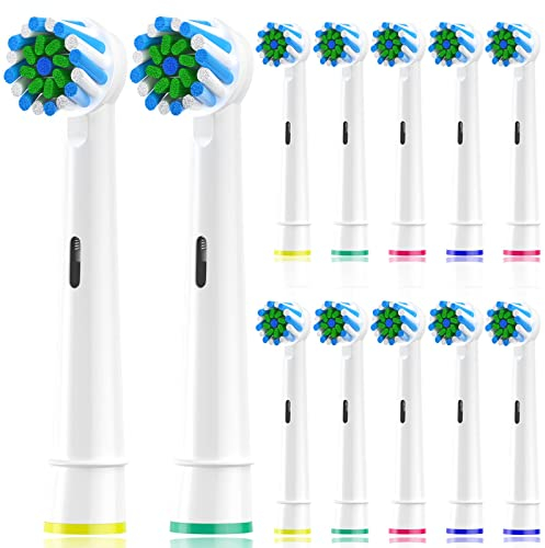 Aufsteckbürsten Kompatibel mit Braun Oral b Elektrische Zahnbürste, Zahnbürstenköpfe Geeignet für Oral-B Pro1000/2000/3000/5000/Vitality und Mehre, Cross Weiß 12er