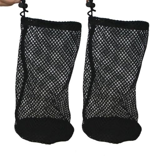 2-Pack Golf Ball & Pickleball Mesh Bag, Golf Balls Bag Sack, Multi-Purpose Net Pouch, Fit for Ping Pong, Bucket Ball, Table Tennis Balls, Household Small Tools Items Storage (S: 4.3x6.7-inch)