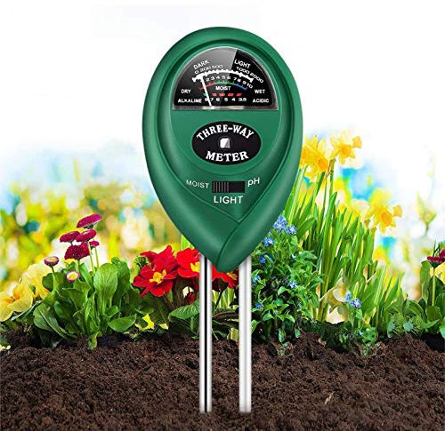 LIUNOVIP Soil PH Meter, Moisture 3-in-1 Tester, Plant Testing Kit with Moisture/Light/PH, Suitable for Lighting and of Gardens, Farm Potted (No Battery Needed), Green-523