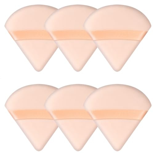 6 Pieces Triangle Powder Puff Soft Makeup Sponge Make Puff for Face Powder Cosmetic Foundation Sponge Makeup Tool Gifts for Women (Flesh)